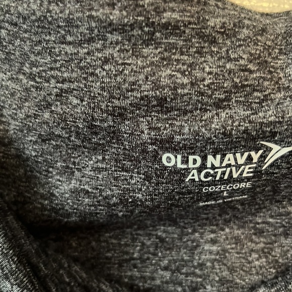 Old Navy cozecore gray black marled fleece lined leggings 7/8 cropped ankle L - Picture 3 of 4